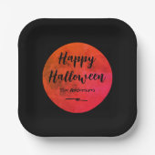 Assiettes En Carton Halloween noir et orange effrayant Pleine lune Hap (Recto)