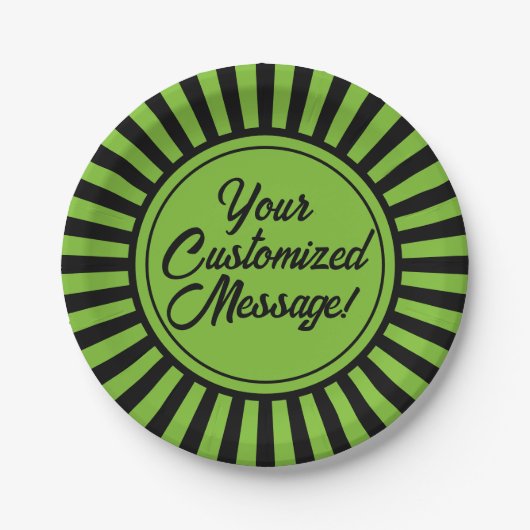 Assiettes En Carton Halloween noir vert (Devant)