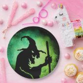 Assiettes En Carton Halloween noir vert sorcier (Fête)