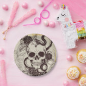 Assiettes En Carton Halloween ou lieu mariage définition crâne jetable (Fête)