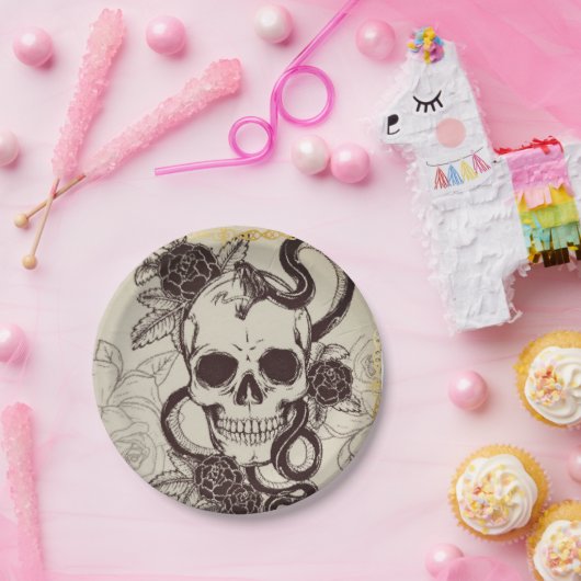 Assiettes En Carton Halloween ou lieu mariage définition crâne jetable (Fête)