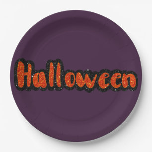 Assiettes En Carton Halloween Pailleté
