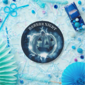 Assiettes En Carton Halloween Parti mal bleu Citrouille Horreur (Fête)