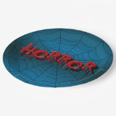 Assiettes En Carton Halloween Party Red Horror Spider Web Blue Effraye (Angle)