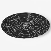 Assiettes En Carton Halloween Party, Spider Web, noir et blanc (Angle)
