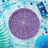 Assiettes En Carton Halloween Party, Spider Web, Purple and White (Fête)