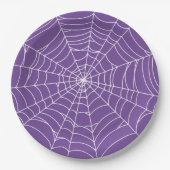 Assiettes En Carton Halloween Party, Spider Web, Purple and White (Devant)