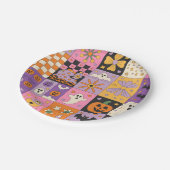 Assiettes En Carton Halloween Patchwork Motif - Carrés festifs avec (Angle)