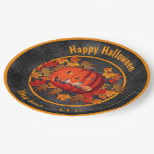 Assiettes En Carton Halloween personnalisé Jack- O'-Lantern (Angle)