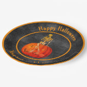 Assiettes En Carton Halloween personnalisées pour squelette Jack-O''-l (Angle)