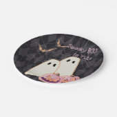 Assiettes En Carton Halloween Plaque d'Anniversaire rose Orange Ghost (Angle)