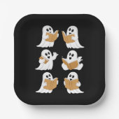 Assiettes En Carton Halloween Professeur Ghost Lecture Livres Librairi (Recto)