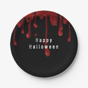 Assiettes En Carton Halloween qui dégouline de sang