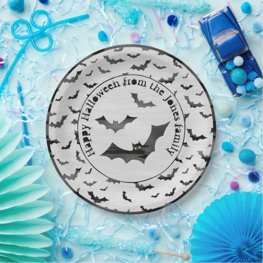 Assiettes En Carton Halloween Random Iconic chauves-souris Motif noir/ (Fête)