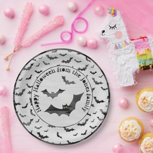 Assiettes En Carton Halloween Random Iconic chauves-souris Motif noir/ (Fête)