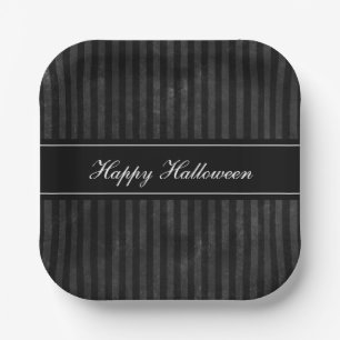 Assiettes En Carton Halloween rayures noires vintage élégant