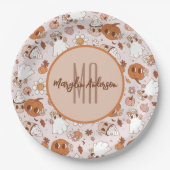 ASSIETTES EN CARTON HALLOWEEN RETRO CITROUILLES SUPER ET GHOSTS (Devant)