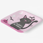 Assiettes En Carton Halloween rose Chat noir Anniversaire fille (Angulaire)