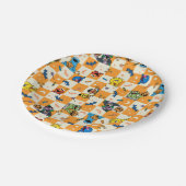 Assiettes En Carton Halloween rue Sésame À damiers Motif (Angle)