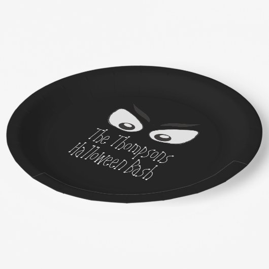 Assiettes En Carton Halloween Rustique moderne Éffrayant fantôme yeux (Angle)