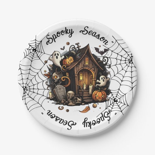 Assiettes En Carton Halloween 👻 saison éffrayante 💀 Plaque de papier (Devant)
