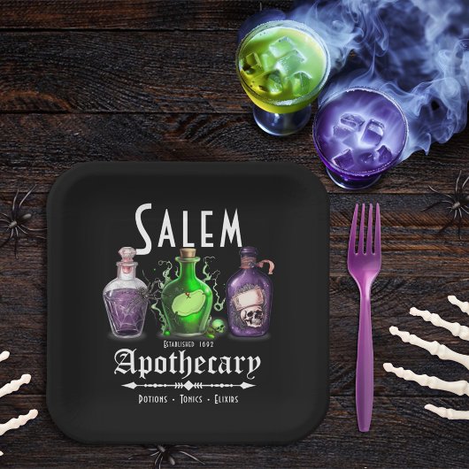 Assiettes En Carton Halloween Salem Potions appothécaires Toniques Eli