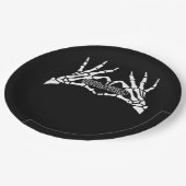 Assiettes En Carton Halloween - Skeleton Hands Heart (Angle)