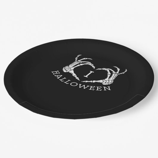 Assiettes En Carton Halloween Skeleton Heart Fall (Angle)