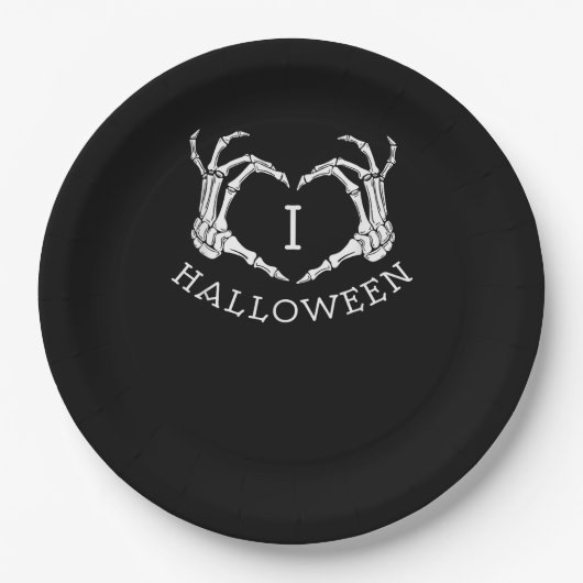 Assiettes En Carton Halloween Skeleton Heart Fall (Devant)