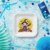 Assiettes En Carton Halloween sorcière mignonne Axolotl (Fête)
