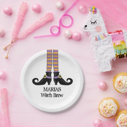 Assiettes En Carton Halloween sorcière mignonne Simple chaussures Whim (Fête)