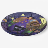 Assiettes En Carton Halloween sorcière violet Anniversaire (Angle)