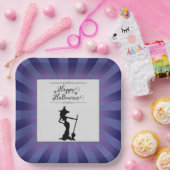 Assiettes En Carton Halloween sorcière violette Starburst (Fête)