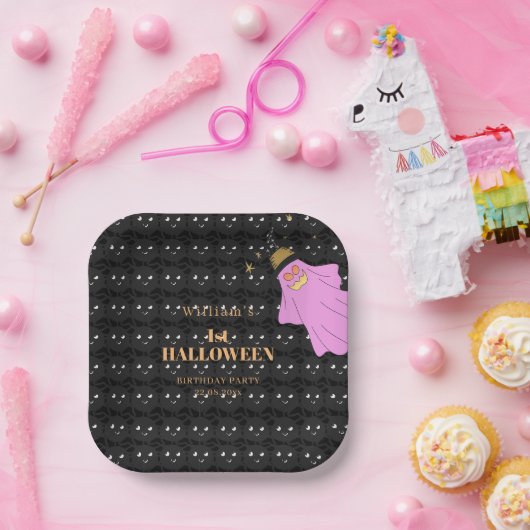 Assiettes En Carton Halloween Spider Black Baby shower Party (Fête)