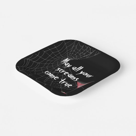 Assiettes En Carton Halloween Spider Web avec Eyeball Martini (Angulaire)