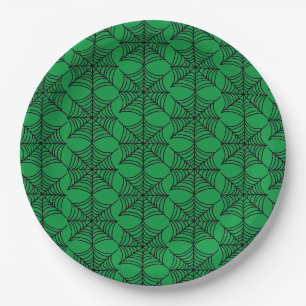 Assiettes En Carton Halloween Spider Webs sur Green