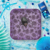 Assiettes En Carton Halloween Spider Webs Sur Purple (Fête)