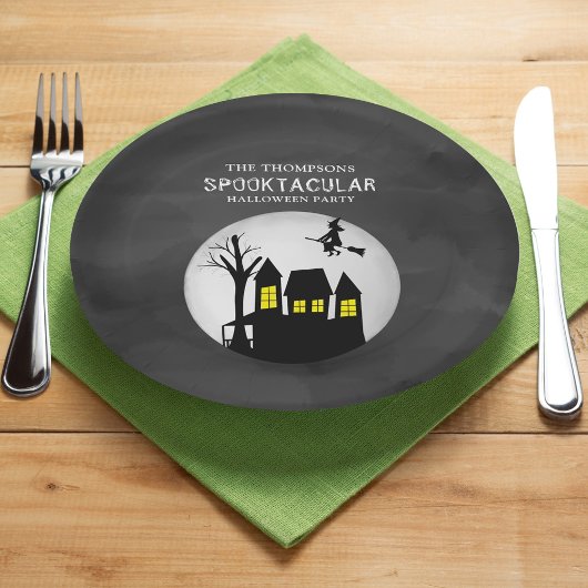 Assiettes En Carton Halloween Spooktacular Éffrayant Haunted House Wit