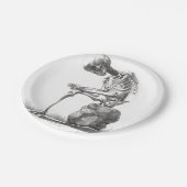 Assiettes En Carton Halloween squelette assis anatomie (Angle)