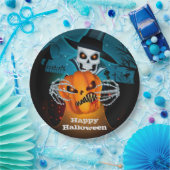 Assiettes En Carton Halloween squelette effrayant (Fête)