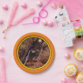 Assiettes En Carton Halloween squelette os effrayant photo conçue (Fête)