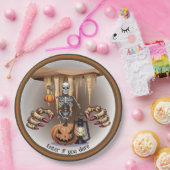 Assiettes En Carton Halloween Squelette Trick ou le traitement (Fête)