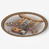 Assiettes En Carton Halloween Squelette Trick ou le traitement (Angle)