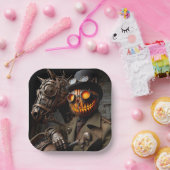 Assiettes En Carton Halloween Steampunk Jack-O-Lantern Horseman (Fête)