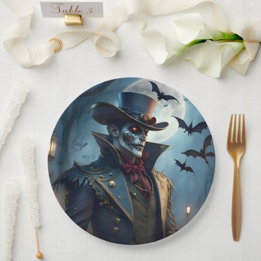 Assiettes En Carton Halloween Steampunk Southern Gentleman Zombie (Mariage)