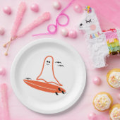 Assiettes En Carton Halloween Surfer Ghost noir (Fête)