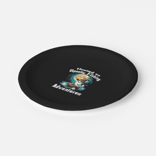 Assiettes En Carton Halloween T accroché à la pêche Éffrayante (Angle)