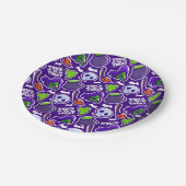 Assiettes En Carton Halloween Thème sorcières et crânes (Angle)