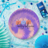 Assiettes En Carton Halloween Tie Dye Citrouille main tirée (Fête)