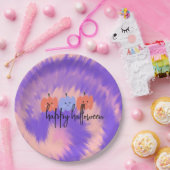 Assiettes En Carton Halloween Tie Dye Citrouille main tirée (Fête)